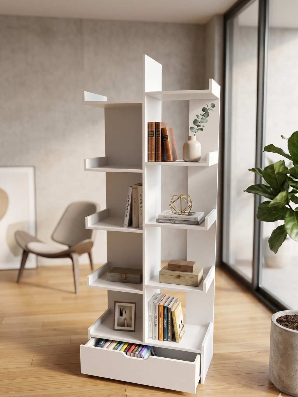 H010 Modern Bookcase – Your Stylish Home Library