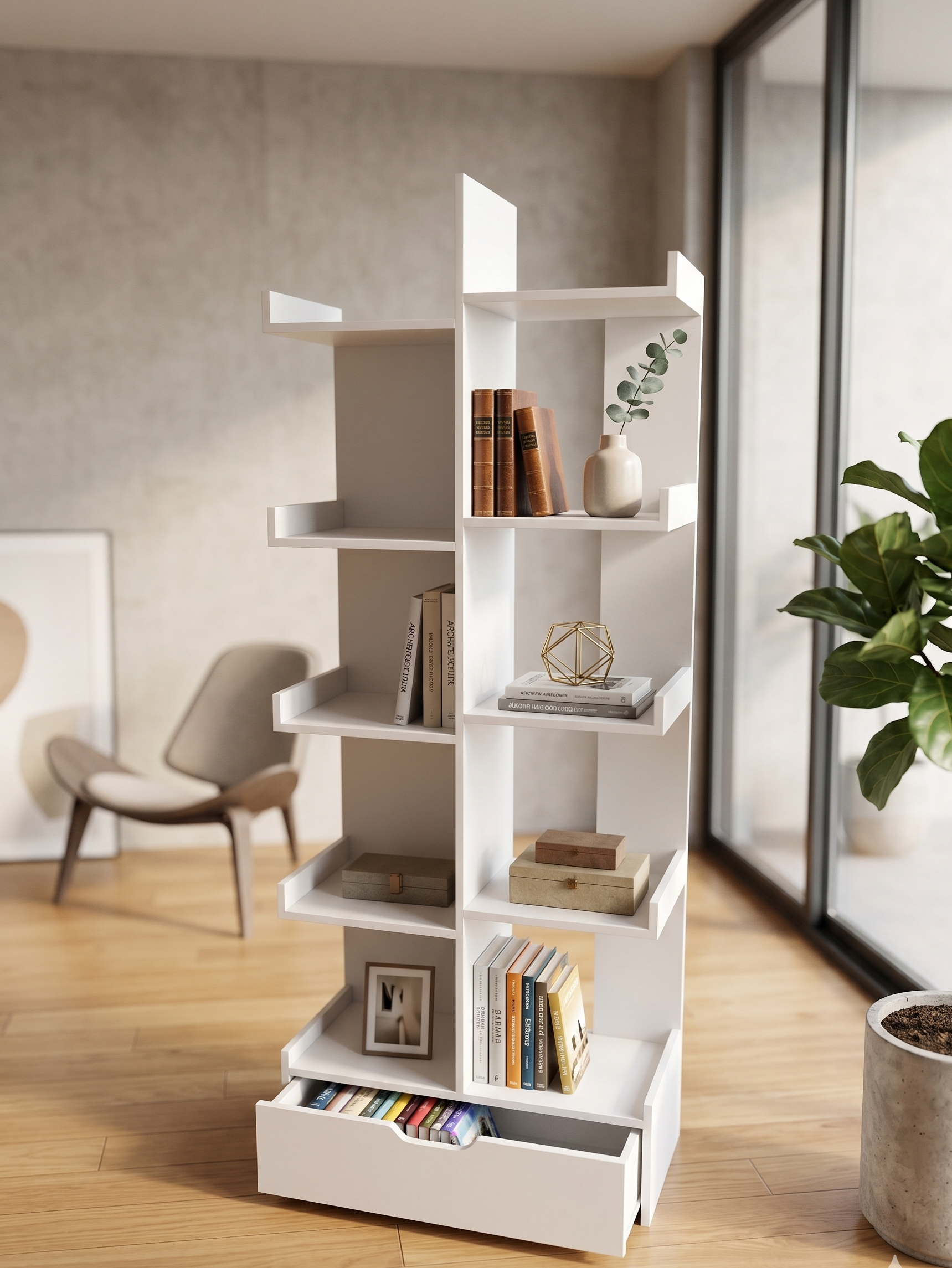 H010 Modern Bookcase – Your Stylish Home Library